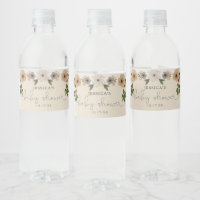 Modern Woodland Baby Shower-Vattenflaska etikett