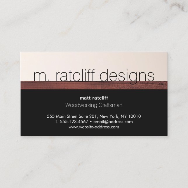 Modern Woodworking Wood Carpentry Visitkort (Framsida)