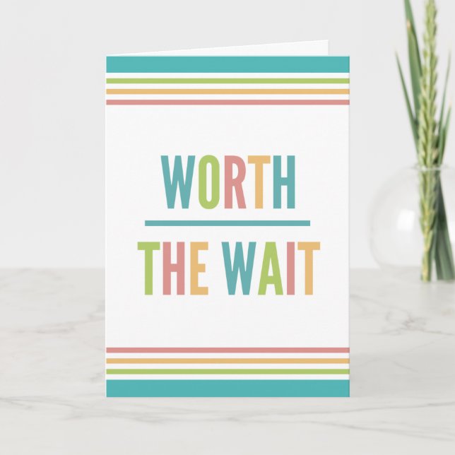 Modern Worth the wait - Adoption, Nyfödd bebis Inbjudan (Framsida)