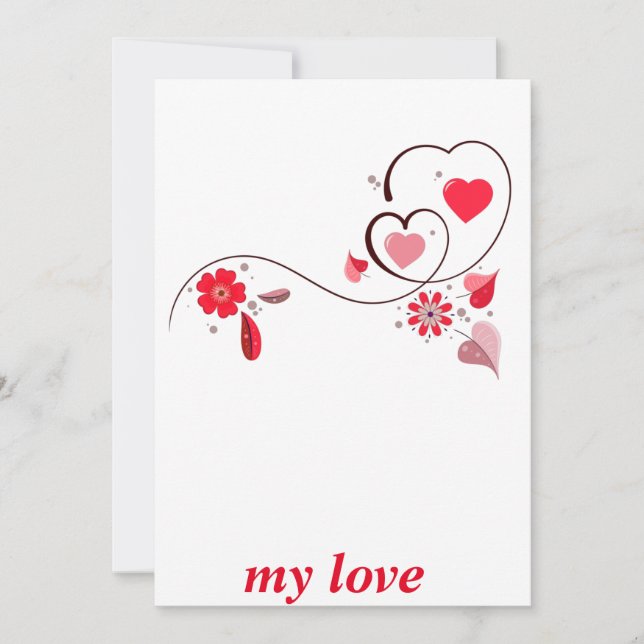 Modern wow hjärta. julkort (Framsida)