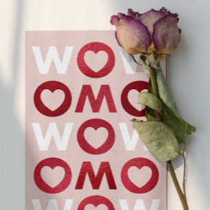 Modern WOW MAMMA Red Faux Foil Mors dag Card