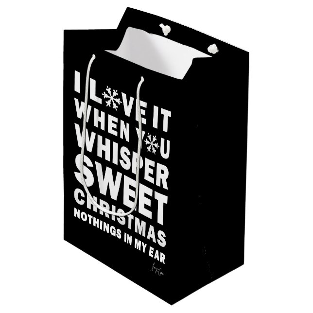 Modern Xmas Black & White Gift Bag | Sweet Xmas (Framsidan Vinklad)