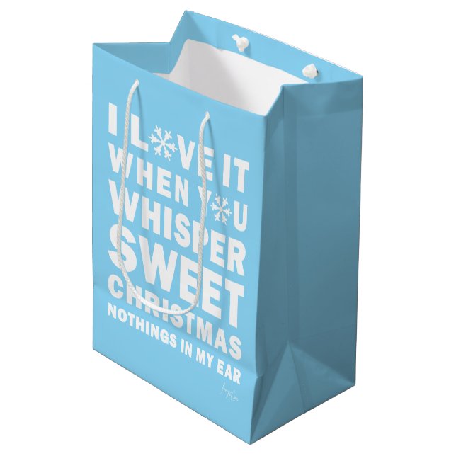 Modern Xmas Blue & White Gift Bag | Sweet Xmas (Framsidan Vinklad)