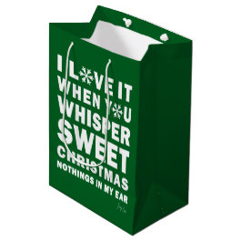 Modern Xmas Dark Green-White Gift Bag | Sweet Xmas