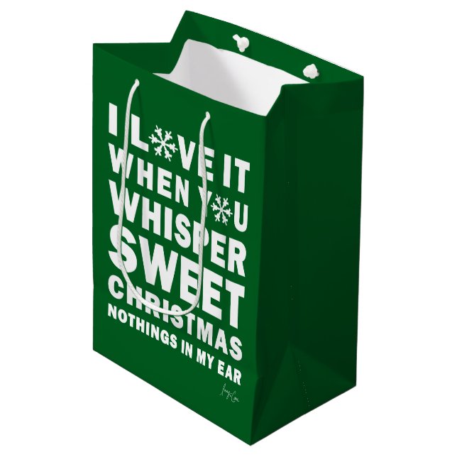 Modern Xmas Dark Green-White Gift Bag | Sweet Xmas (Framsidan Vinklad)