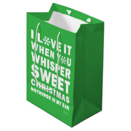 Modern Xmas Green & White Gift Bag | Sweet Xmas