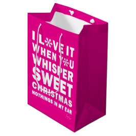 Modern Xmas Hot Pink & White Gift Bag | Sweet Xmas