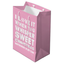 Modern Xmas Pink & White Gift Bag | Sweet Xmas
