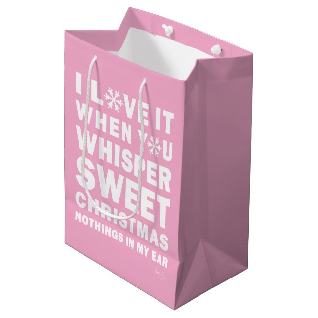Modern Xmas Pink & White Gift Bag | Sweet Xmas (Framsidan Vinklad)