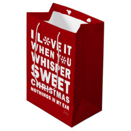 Modern Xmas Red & White Gift Bag | Sweet Xmas