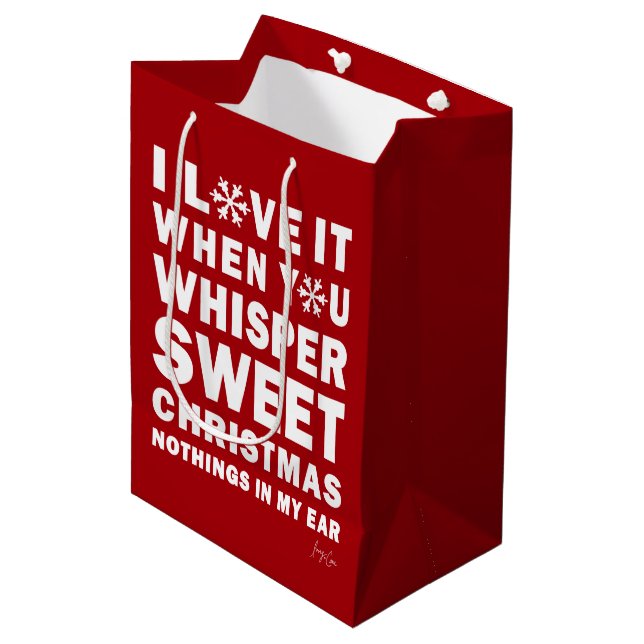 Modern Xmas Red & White Gift Bag | Sweet Xmas (Framsidan Vinklad)
