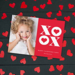 Modern XOXO Alla hjärtans dagfoto Julkort