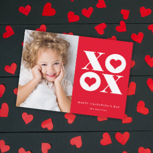 Modern XOXO Alla hjärtans dagfoto Julkort