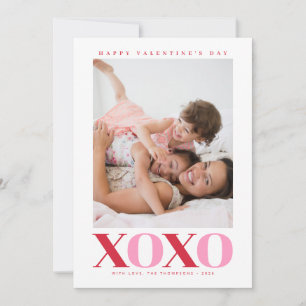 Modern XOXO Alla hjärtans dags-foto Julkort