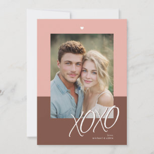 Modern XOXO Alla hjärtans dags foto Julkort