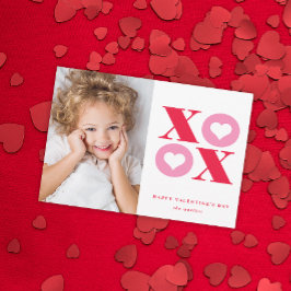Modern XOXO Alla hjärtans dags-fotografi Julkort