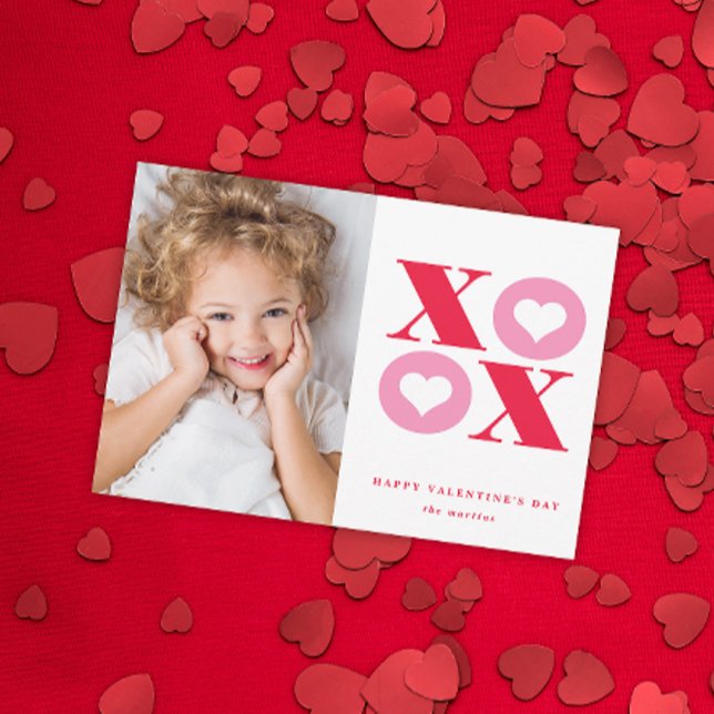 Modern XOXO Alla hjärtans dags-fotografi Julkort (Skapare uppladdad)