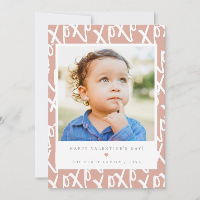 Modern XOXO Alla hjärtans-foto Kort (Framsida)