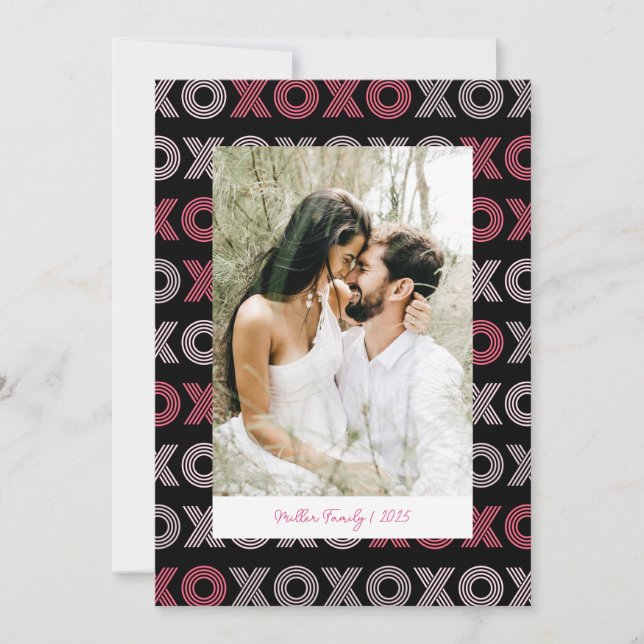 Modern XOXO-familjens fotoValentine Julkort (Framsida)