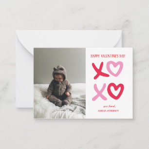 Modern XOXO Foto Alla hjärtans dag-kort Anpassat Anteckningskort