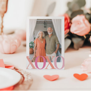 Modern XOXO-fotoValentines Julkort