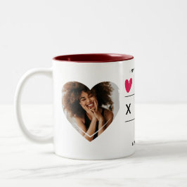 Modern Xoxo Heart-fotokollage Två-Tonad Mugg