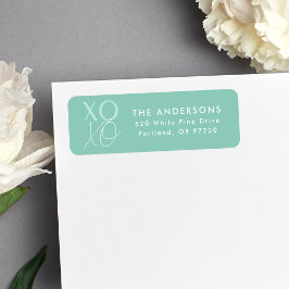 Modern XOXO Mint-Returadress för Grönt Returadress Etikett