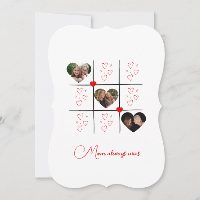 Modern XOXO Red Hearts Valentines day-fotokort Inbjudningar (Framsida)