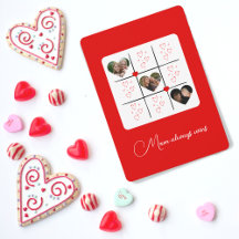 Modern XOXO Red Hearts Valentines day-fotokort