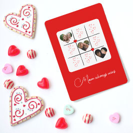 Modern XOXO Red Hearts Valentines day-fotokort Inbjudningar