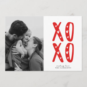 Modern XOXO Röd Alla hjärtans dags fotokort Inbjudningar