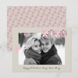 Modern XOXO Valentine Day Anpassningsbar Photo & T Vykort