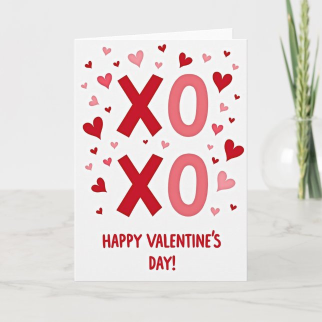 Modern Xoxo Valentinskort Kort (Framsida)