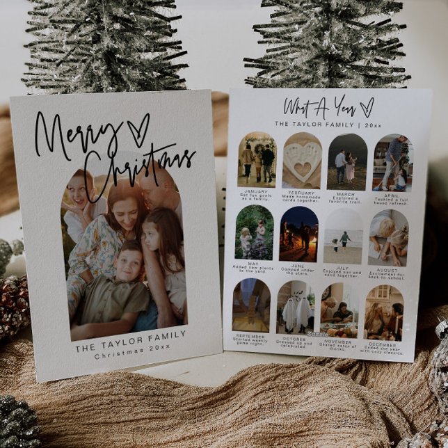 Modern Year In Review Photo Christmas Card Julkort (Skapare uppladdad)