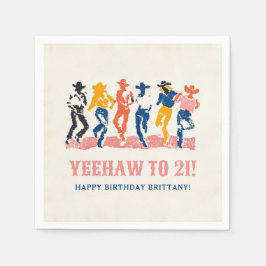 Modern Yehaw Cowgirl 21:a födelsedagen Party Pappersservett