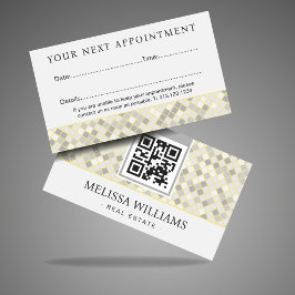 Modern Yellow & Gray Geometric Appointment Card Tidsbeställning Kort