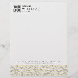 Modern Yellow & Gray Geometric Business Letterhead Brevhuvud