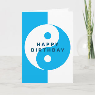 Modern YinYang födelsedags gratulationskort Kort