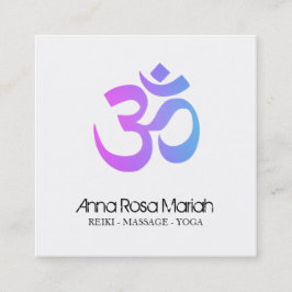 *~* Modern Yoga Energy Healer Aum om symbol Fyrkantigt Visitkort