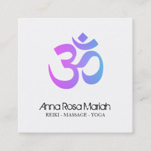 *~* Modern Yoga Energy Healer Aum om symbol Fyrkantigt Visitkort