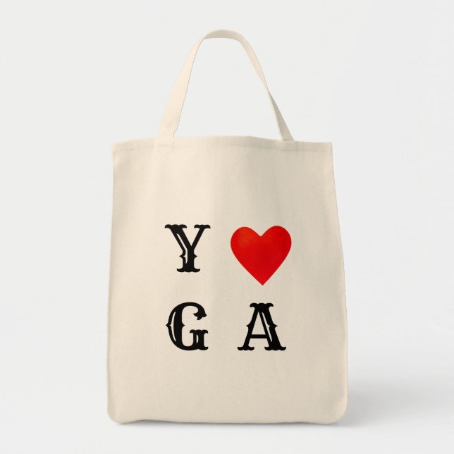 Modern Yoga Hjärta Tygkasse (Framsidan)