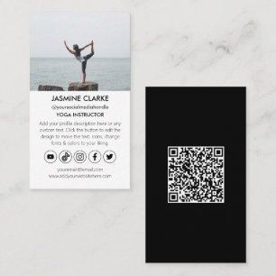 Modern Yoga Instructor Studio Social Media Icons Visitkort