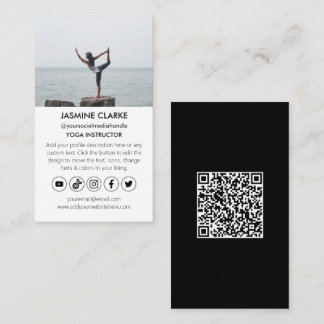 Modern Yoga Instructor Studio Social Media Icons Visitkort