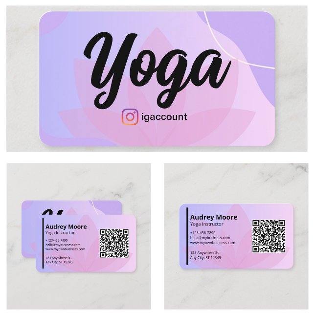Modern Yoga-instruktionsmallar Visitkort (Modern Yoga Instructor Templates Business Card
)