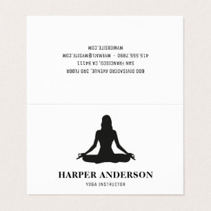 Modern Yoga-instruktör   Minimal svart Silhouette Visitkort