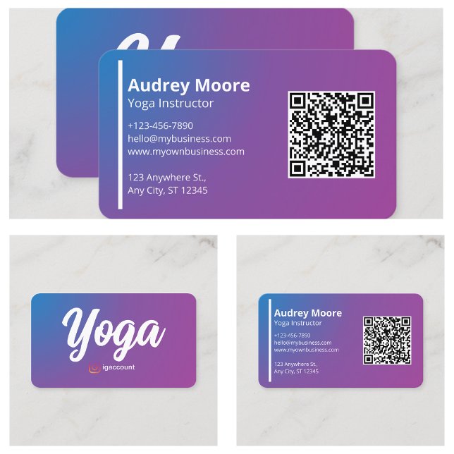 Modern Yoga-instruktör Visitkort (Modern Yoga Instructor Business Card
)