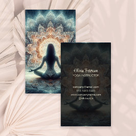 Modern Yoga Teacher Mandala Yogi Girl Visitkort