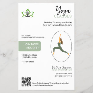 Modern yogastudio flygblad | Förpackat med omsorg