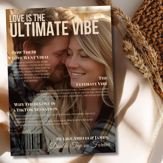 Modern Young Romantik Magazine Cover Julkort (Modern Young Romance Magazine Cover Holiday Card)