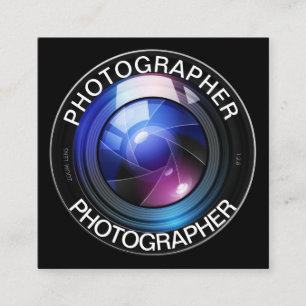Modern yrkesmässig fotograf fyrkantigt visitkort